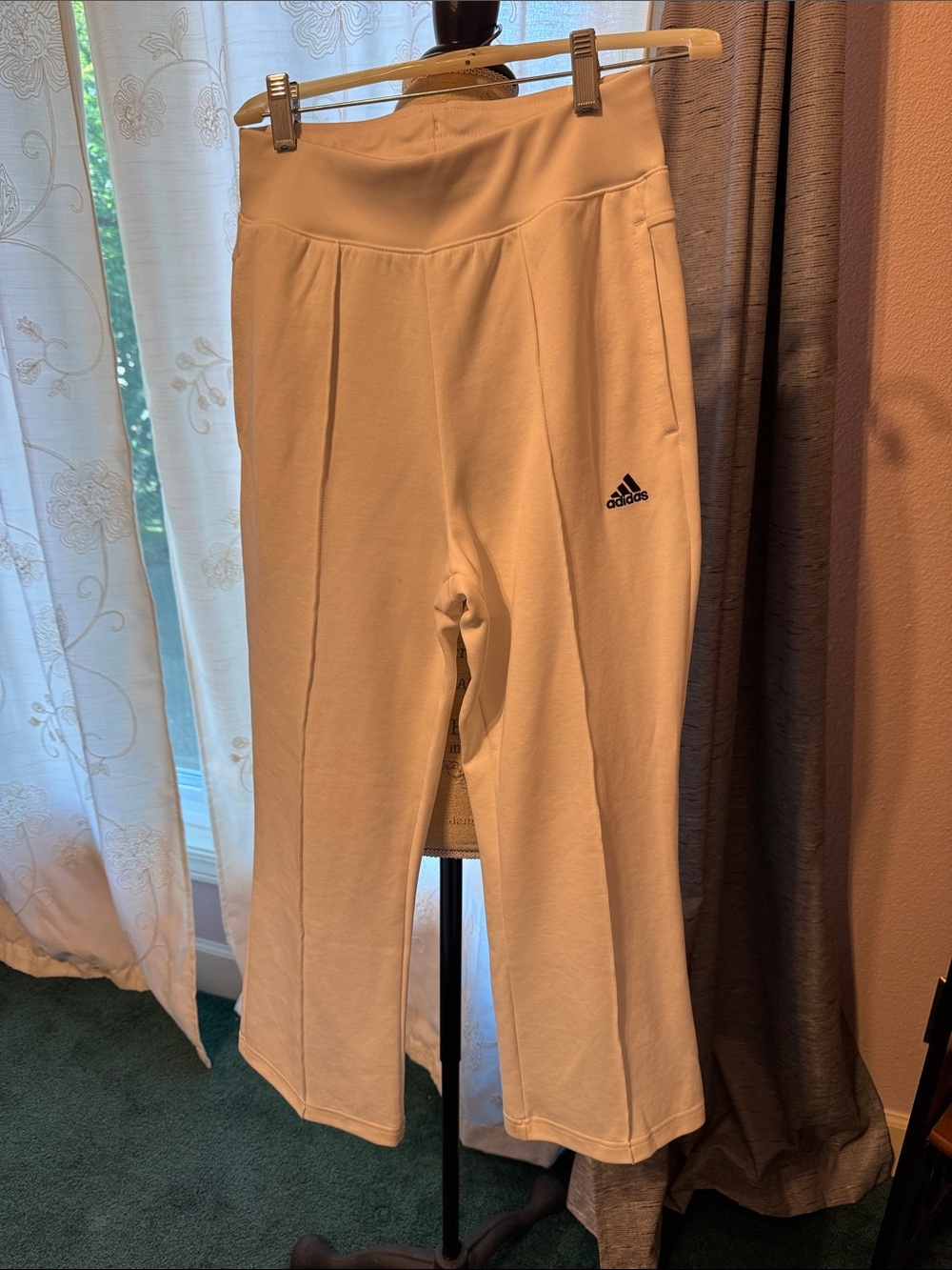 adidas Cream Girls' Sweatpants with Logo